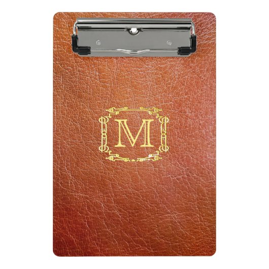Personalisiertes Monogramm-Imitat-Leder Mini Klemmbrett (Vorderseite)