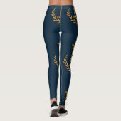 Personalisiertes Monogramm in Gold auf der Marine Leggings (Rückseite)