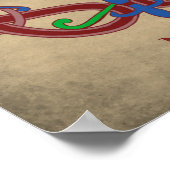 Personalisiertes Monogramm Initial keltisches Desi Poster (Ecke)