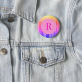 Personalisiertes Monogramm Initial Pink Ombre Button (Beispiel)