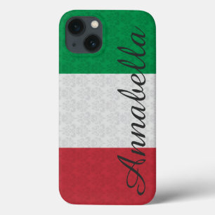 Personalisiertes Monogramm Italienische Flagge Dam iPhone 13 Hülle