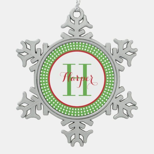 Personalisiertes Monogramm Keepake Ornament (Vorderseite)