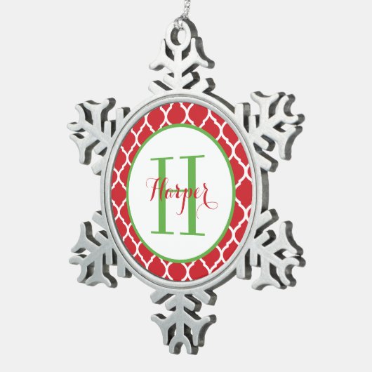 Personalisiertes Monogramm Keepake Ornament (Rechts)