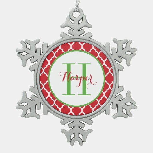 Personalisiertes Monogramm Keepake Ornament (Vorderseite)
