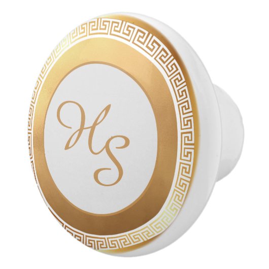 Personalisiertes Monogramm Keramikknauf (Rechts)