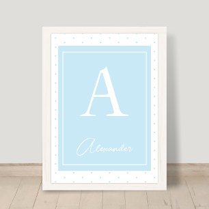 Personalisiertes Monogramm Kinderzimmer Initialen Poster