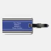 Personalisiertes Monogramm-königliche blaues Gepäckanhänger (Rückseite horizontal)