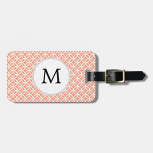 Personalisiertes Monogramm Korallenring-Muster Gepäckanhänger