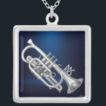 Personalisiertes Monogramm-Kornett-Geschenk Versilberte Kette<br><div class="desc">Text ist,  damit Sie/fertigt personifizieren besonders an oder löscht,  wenn er gewünscht wird. Fühlen Sie sich frei,  den Schriftart,  Textfarbe,  Größe zu ändern des Textes.</div>