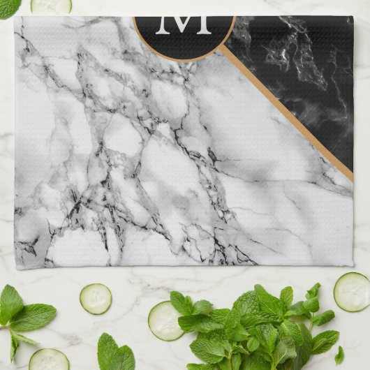 Personalisiertes Monogramm kundenspezifisches Brie Geschirrtuch (Gefaltet)