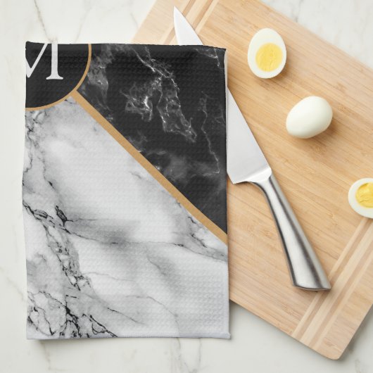 Personalisiertes Monogramm kundenspezifisches Brie Geschirrtuch (Viertel Falte)