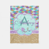 Personalisiertes Monogramm-Laufband Fleecedecke (Vorderseite)