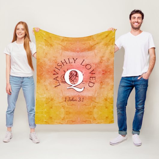 Personalisiertes Monogramm LAVISTIV LIEBT Christli Fleecedecke (Beispiel)