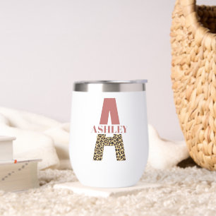 Personalisiertes Monogramm Letter A Pink Leopard-D