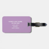 Personalisiertes Monogramm Lila Blumenmuster Gepäckanhänger (Rückseite horizontal)