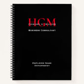 Personalisiertes Monogramm-Logo für den Mitarbeite Notizblock (Vorderseite)