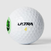 Personalisiertes Monogramm Lucky 4 Leaf Kleber Gol Golfball (Logo)