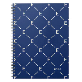 Personalisiertes Monogramm, marineblaues geometris Notizblock