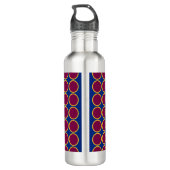 Personalisiertes Monogramm Maroon CIRCLES Edelstahlflasche (Rückseite)