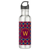 Personalisiertes Monogramm Maroon CIRCLES Edelstahlflasche (Vorderseite)