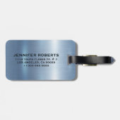 Personalisiertes Monogramm Metallic Blue Backgroun Gepäckanhänger (Rückseite horizontal)
