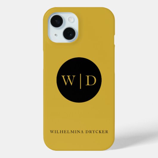 Personalisiertes Monogramm Metallic Gold Case-Mate iPhone Hülle (Rückseite)