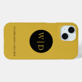 Personalisiertes Monogramm Metallic Gold Case-Mate iPhone Hülle (Rückseite (Horizontal))