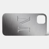Personalisiertes Monogramm Metalloptik Case-Mate iPhone Hülle (Rückseite (Horizontal))