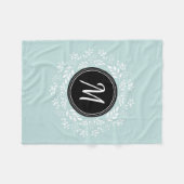 Personalisiertes Monogramm mit blauem Blumenkreide Fleecedecke (Vorderseite (Horizontal))