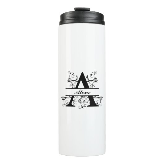 Personalisiertes Monogramm mit Name (A) Thermosbecher (Vorderseite)