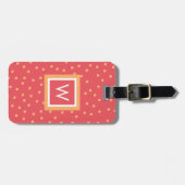 Personalisiertes Monogramm mit Punkten Gepäckanhänger (Vorderseite horizontal)