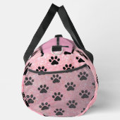 Personalisiertes Monogramm mit rosa Glitter-Pfoten Duffle Bag (Rechts)