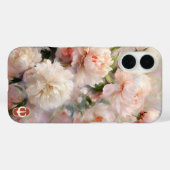 Personalisiertes Monogramm mit rosa Pfingstrosen Case-Mate iPhone Hülle (Rückseite (Horizontal))