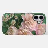 Personalisiertes Monogramm mit rosa Pfingstrosen Case-Mate iPhone Hülle (Rückseite (Horizontal))