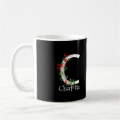 Personalisiertes Monogramm mit Roter Wasserfarbe Kaffeetasse (Links)