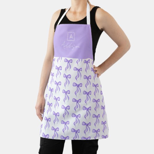 Personalisiertes Monogramm mit violettem Schleifen Schürze (InSitu)