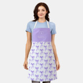 Personalisiertes Monogramm mit violettem Schleifen Schürze (Getragen)