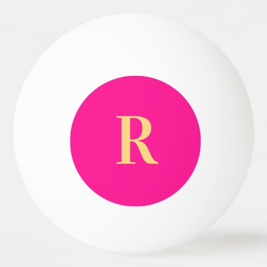 Personalisiertes Monogramm Modern Hot Pink Tischtennisball (Vorderseite)