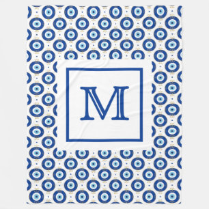 Personalisiertes Monogramm Modernes Böser Blick Mu Fleecedecke
