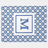 Personalisiertes Monogramm Modernes Böser Blick Mu Fleecedecke (Vorderseite (Horizontal))