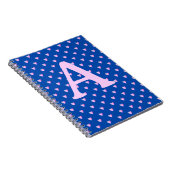 Personalisiertes Monogramm Modernes Herzmuster Notizblock (Rechte Seite)