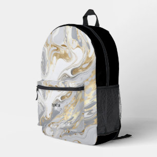 Personalisiertes Monogramm Modernes Marmor Bedruckter Rucksack