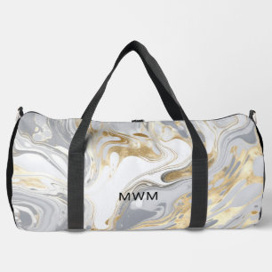 Personalisiertes Monogramm Modernes Marmor Duffle Bag