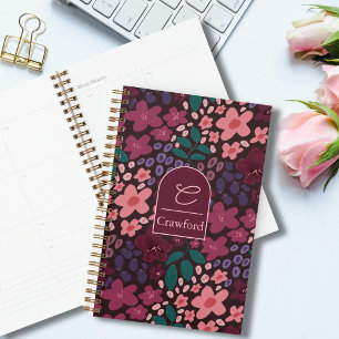 Personalisiertes Monogramm Moody Floral Planer