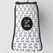 Personalisiertes Monogramm-Muster weiß und schwarz Golf Headcover (Rotieren 90)