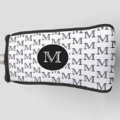 Personalisiertes Monogramm-Muster weiß und schwarz Golf Headcover (Vorderseite)