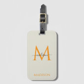 Personalisiertes Monogramm & Name  Gepäckanhänger (Vorderseite Vertikal)