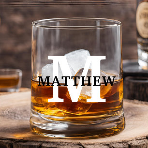 PERSONALISIERTES MONOGRAMM NAME INITIAL CUSTOM WHISKYGLAS