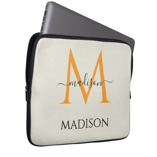 Personalisiertes Monogramm & Name Laptopschutzhülle (Vorne Rechts)