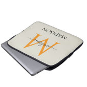Personalisiertes Monogramm & Name Laptopschutzhülle (Vorne Knopf)